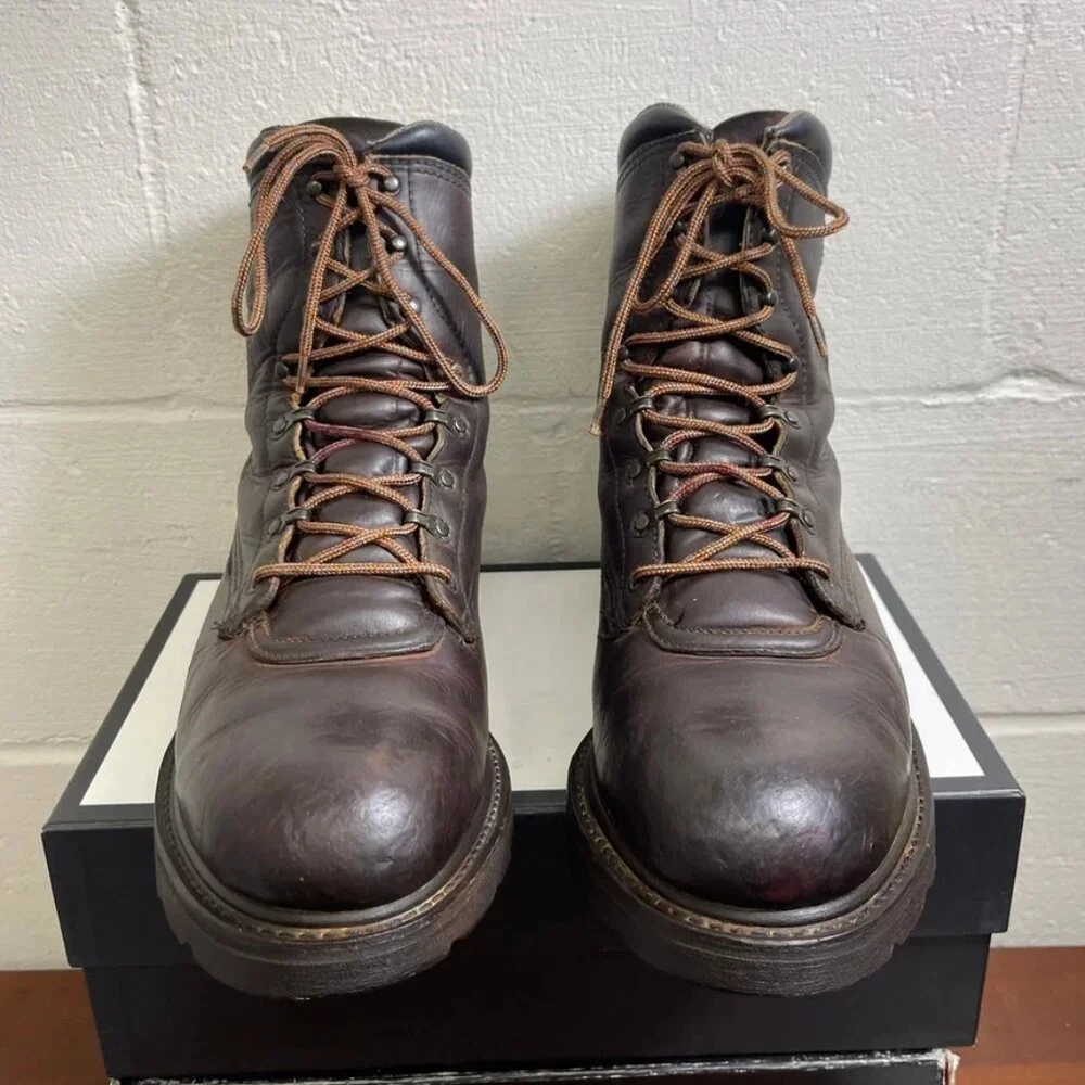 Red Wing 2264 Brown Leather Work‎ Steel Toe Boots Waterproof Lace Up Men's 13 EE